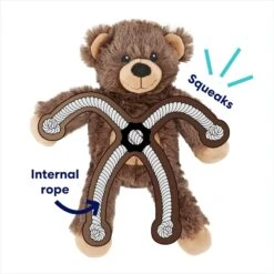 Frisco Bear Plush With Inside Rope Squeaky Dog Toy -Pet Toys Store 147061 PT2. AC SS1800 V1695670751