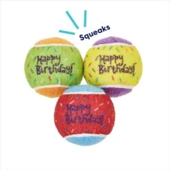 Frisco Birthday Fetch Squeaky Tennis Ball Dog Toy -Pet Toys Store 162914 PT2. AC SS1800 V1692020013