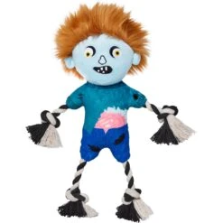 Frisco Zombie Boy Plush With Rope Squeaky Dog Toy