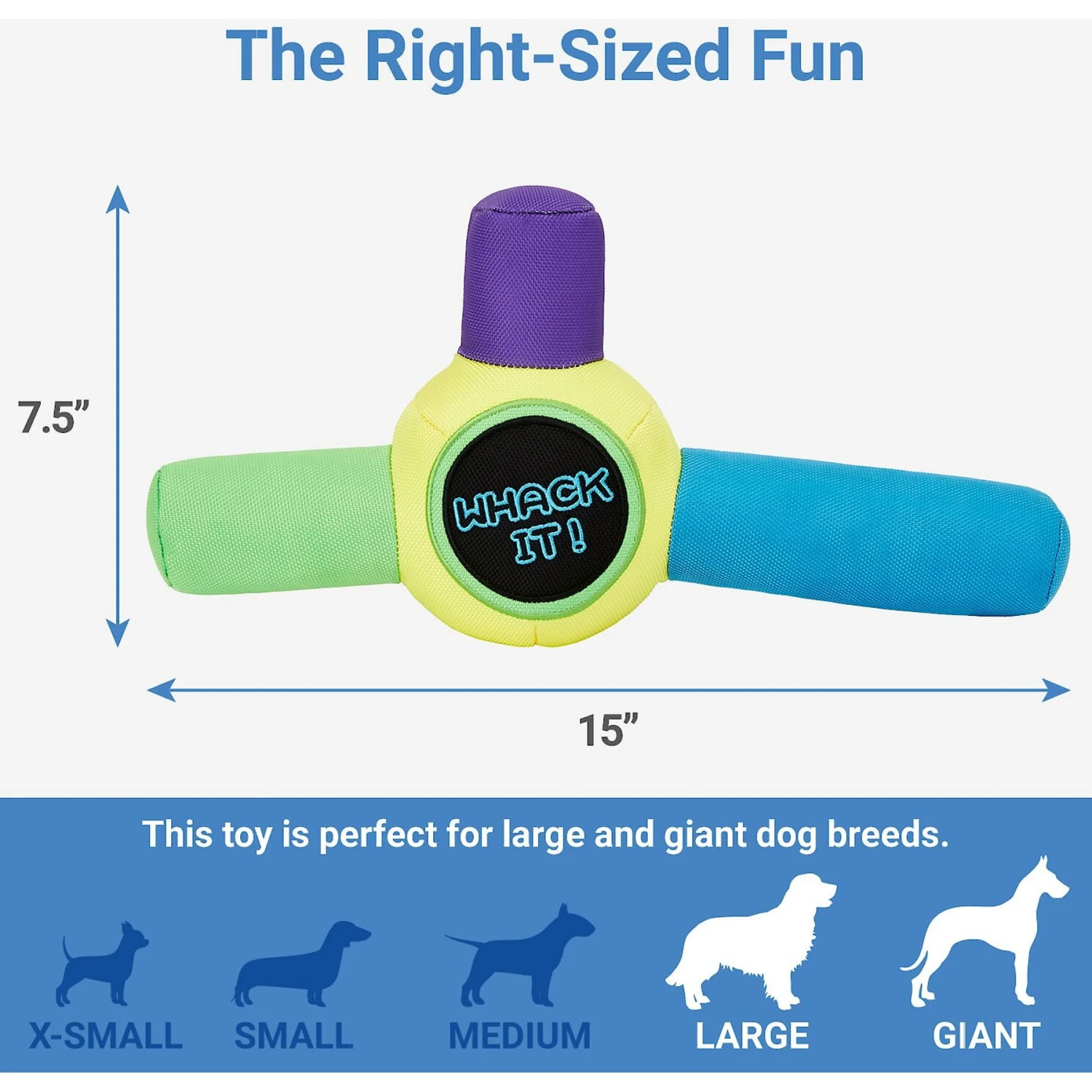 Frisco Retro Whack It! Ballistic Nylon Plush Squeaky Dog Toy 4 Frisco Retro Whack It! Ballistic Nylon Plush Squeaky Dog Toy - Image 2