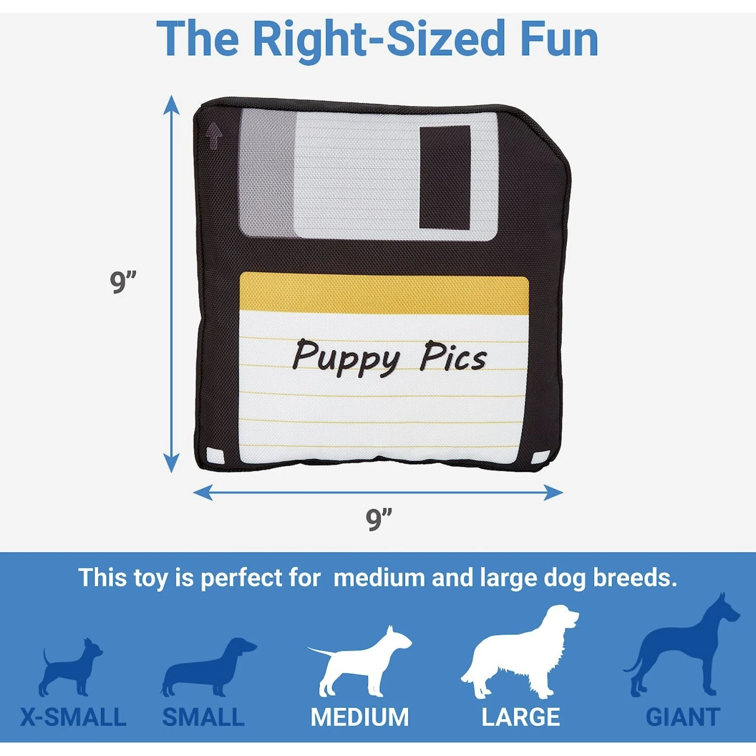 Frisco Retro Floppy Disc Ballistic Nylon Plush Squeaky Dog Toy 4 Frisco Retro Floppy Disc Ballistic Nylon Plush Squeaky Dog Toy - Image 2