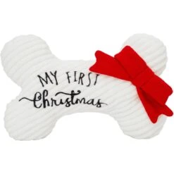 Frisco Holiday My First Christmas Bone Plush Squeaky Dog Toy -Pet Toys Store 233166 PT3. AC SS1800 V1600707130