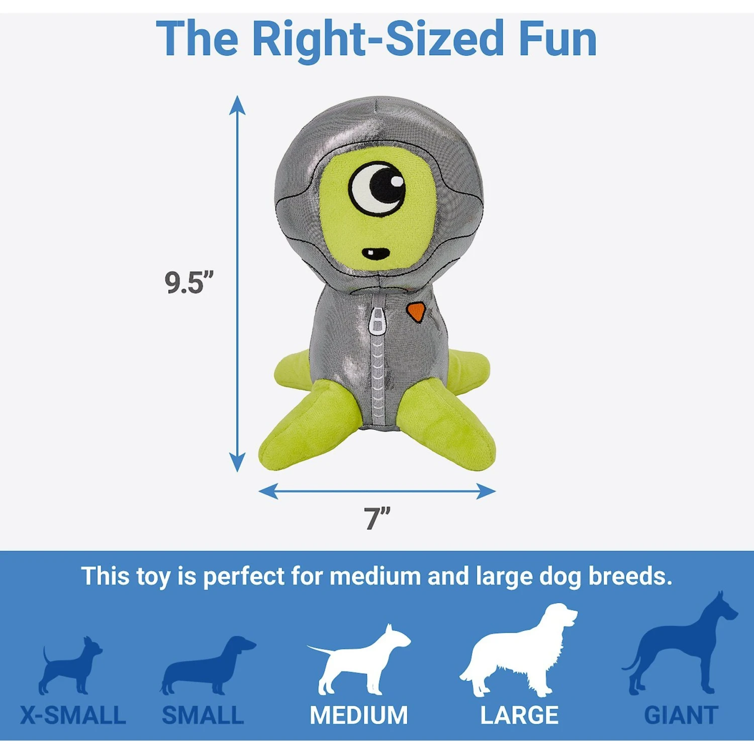 Frisco Alien Plush Squeaky Dog Toy 4 Frisco Alien Plush Squeaky Dog Toy - Image 2