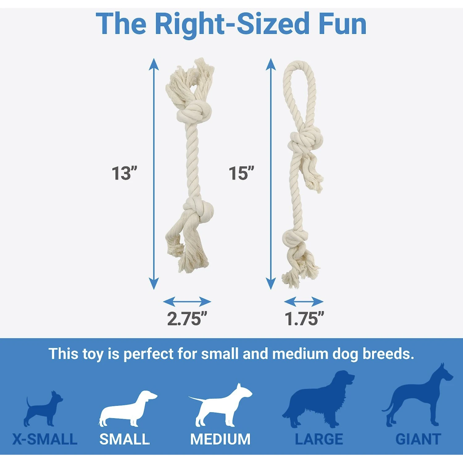 Frisco Double Knot Cotton Rope Fetch Dog Toy 4 Frisco Double Knot Cotton Rope Fetch Dog Toy - Image 2