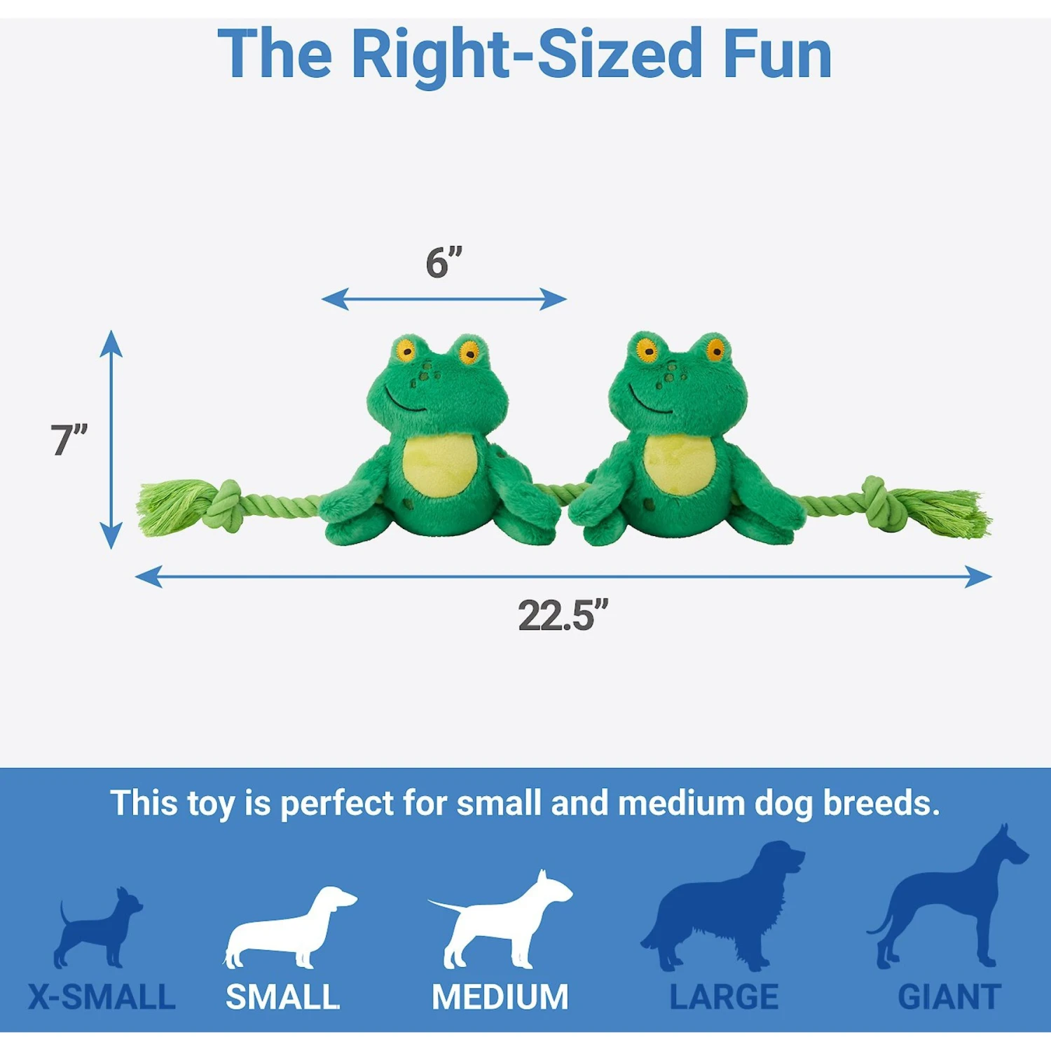 Frisco Magic Frog Plush With Rope Squeaky Dog Toy 4 Frisco Magic Frog Plush With Rope Squeaky Dog Toy - Image 2