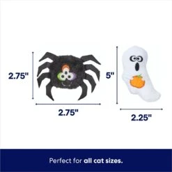 Frisco Halloween Spider & Ghost Plush Cat Toy With Catnip, 2 Count 7 Frisco Halloween Spider & Ghost Plush Cat Toy With Catnip, 2 Count -Pet Toys Store 270315 PT1. AC SS1800 V1689876617