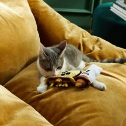 Frisco Halloween Fiesta Ghost & Taco Plush Cat Toy With Catnip, 2 Count -Pet Toys Store 270319 PT3. AC SS1800 V1624824867