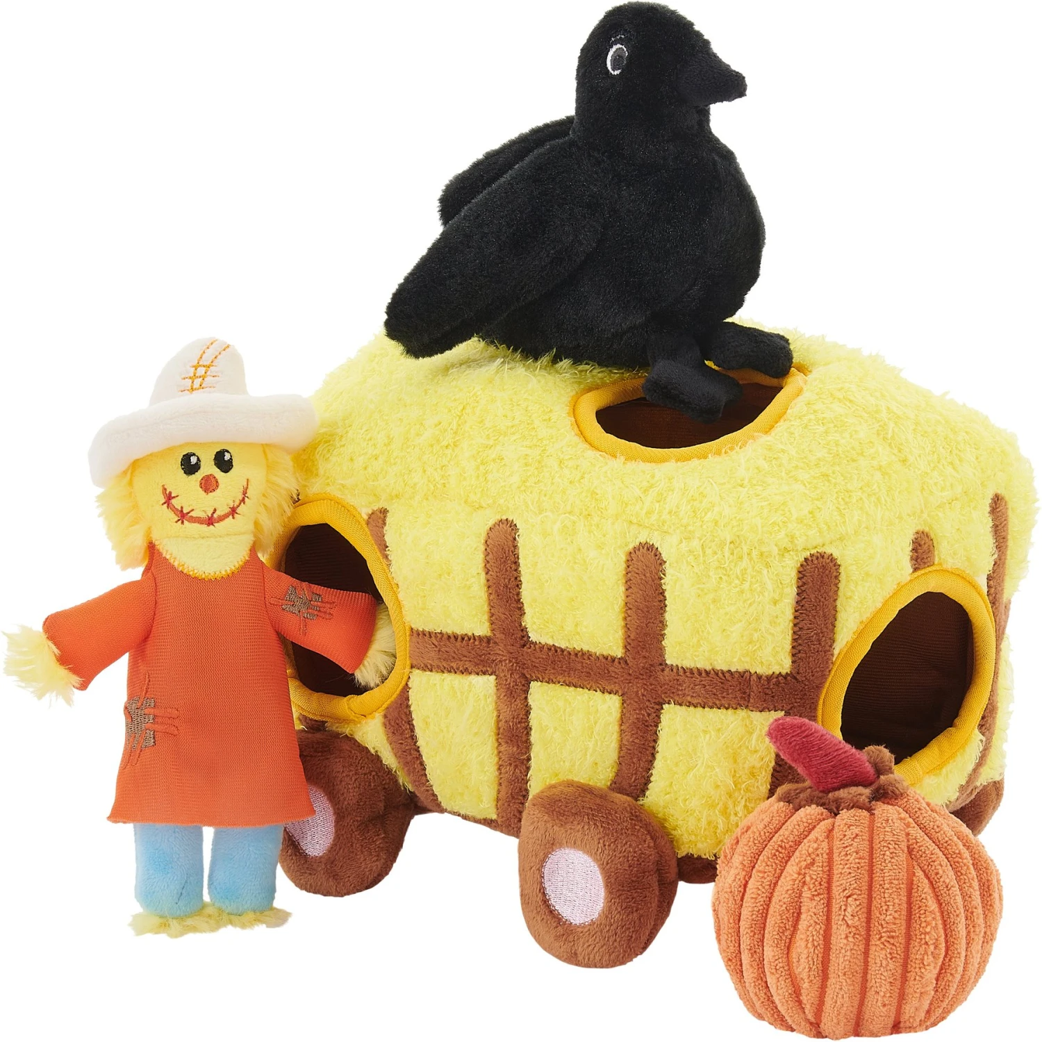 Frisco Fall Hay Wagon Hide & Seek Puzzle Plush Squeaky Dog Toy 3 Frisco Fall Hay Wagon Hide & Seek Puzzle Plush Squeaky Dog Toy