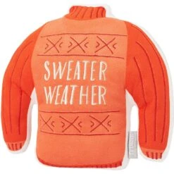 Frisco Fall Sweater Weather Flat Plush Squeaky Dog Toy