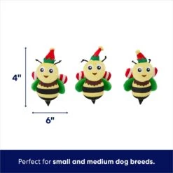 Frisco Holiday Bee Merry Hide & Seek Puzzle Plush Squeaky Dog Toy -Pet Toys Store 287099 PT2. AC SS1800 V1695044345