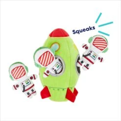 Frisco Holiday Rocket Ship Hide & Seek Puzzle Plush Squeaky Dog Toy -Pet Toys Store 287101 PT3. AC SS1800 V1695670693