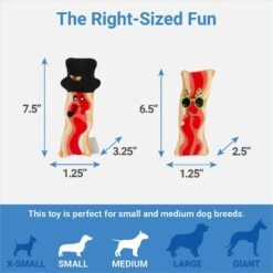 Frisco Holiday Bacon Plush Squeaky Dog Toy, 2 Count -Pet Toys Store 287143 PT1. AC SS1800 V1637787992
