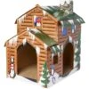 Frisco Holiday Log Cabin Cardboard Cat House -Pet Toys Store 287287 MAIN. AC SS1800 V1694814356