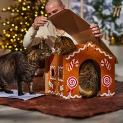 Frisco Holiday Gingerbread House Cardboard Cat House Cat Toy -Pet Toys Store 287289 PT3. AC SS1800 V1695046487