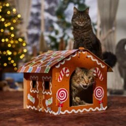 Frisco Holiday Gingerbread House Cardboard Cat House Cat Toy -Pet Toys Store 287289 PT4. AC SS1800 V1694813217