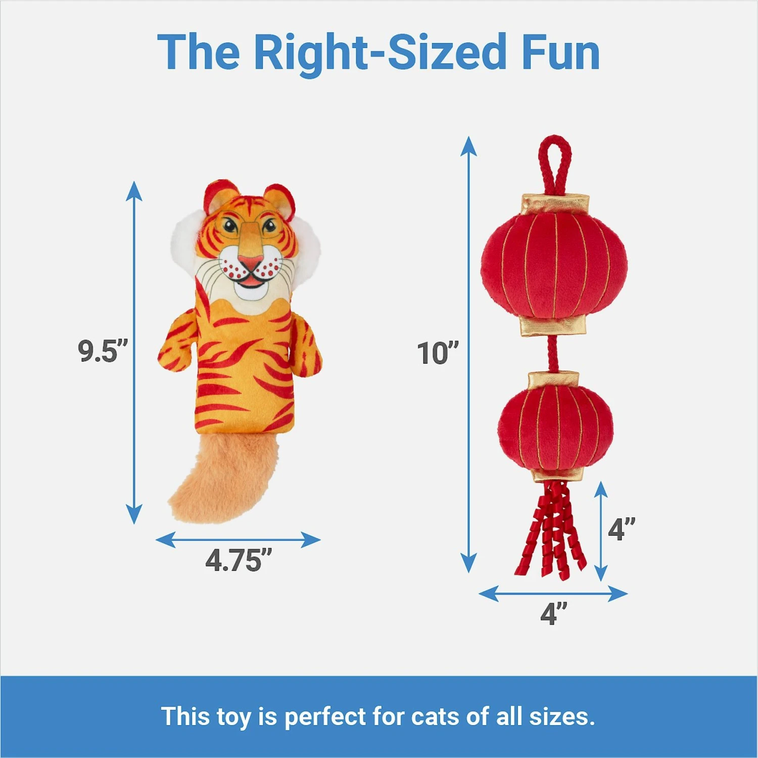 Frisco Lunar New Year Lantern & Tiger Plush Kicker Cat Toy With Catnip 4 Frisco Lunar New Year Lantern & Tiger Plush Kicker Cat Toy With Catnip - Image 2