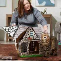 Frisco Tudor House Cardboard Cat House -Pet Toys Store 308815 PT3. AC SS1800 V1696880189