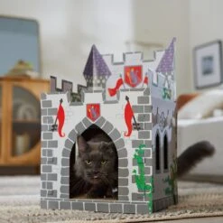 Frisco Castle Cardboard Cat House, 2-Story -Pet Toys Store 308822 PT4. AC SS1800 V1688677261