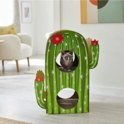 Frisco Cactus Cardboard Cat House, 2-Story -Pet Toys Store 317725 PT3. AC SS1800 V1642099098