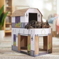 Frisco Farmhouse Cardboard Cat House, 2-Story -Pet Toys Store 317733 PT3. AC SS1800 V1676566492