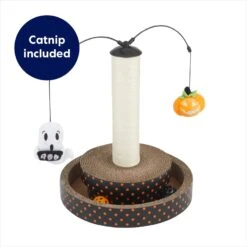 Frisco Halloween Pumpkin And Ghost Interactive Scratcher Cat Toy With Catnip -Pet Toys Store 344074 PT2. AC SS1800 V1657657033