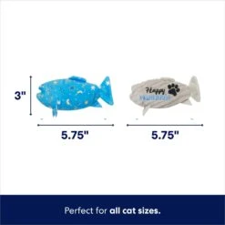 Frisco Hanukkah "Happy Pawnukkah" Fish Plush Cat Toy With Catnip, 2 Count -Pet Toys Store 360877 PT1. AC SS1800 V1695044274