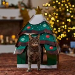 Frisco Holiday Christmas Tree Cardboard Cat House -Pet Toys Store 360879 PT4. AC SS1800 V1695648149