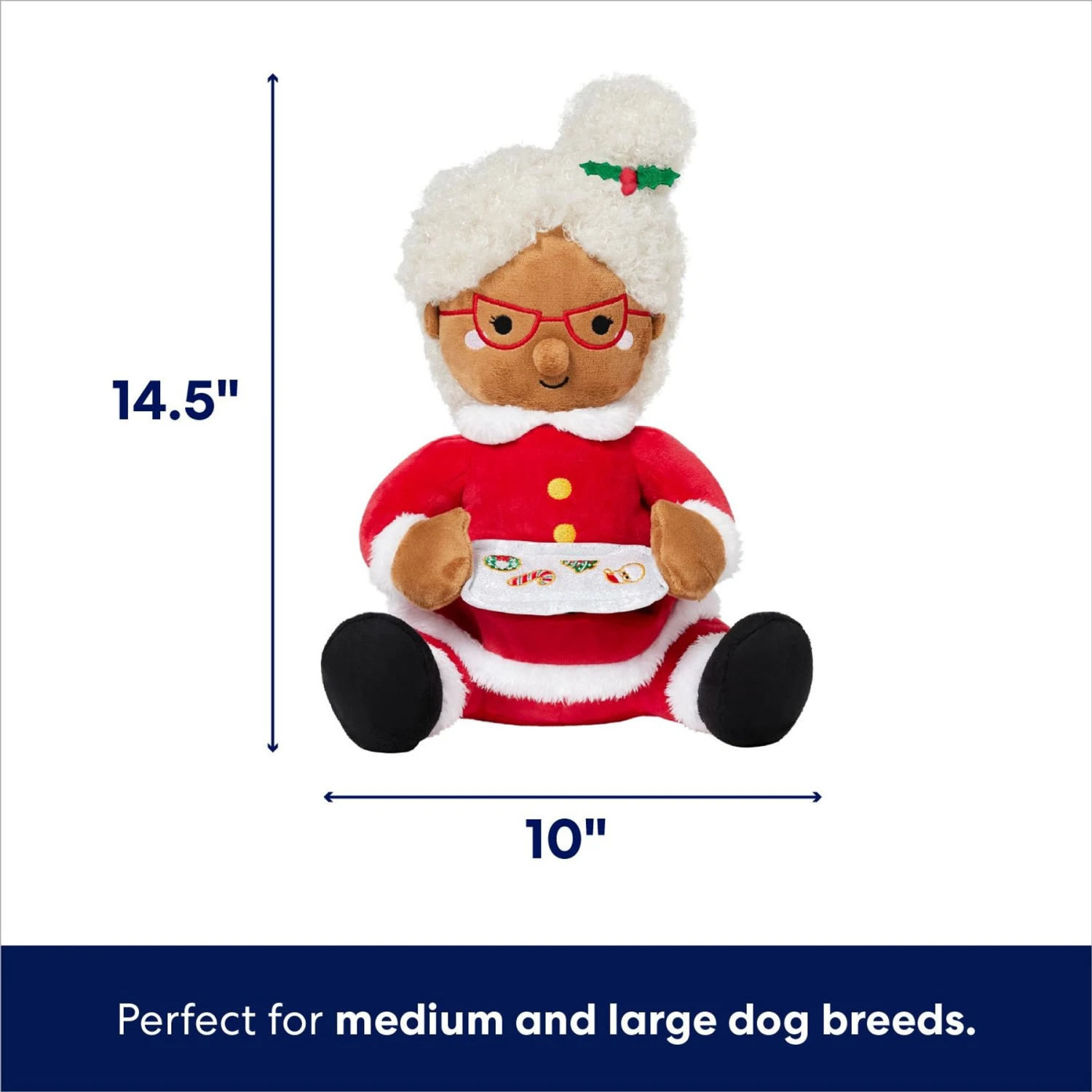 Frisco Holiday Mrs. Claus Plush Squeaky Dog Toy 4 Frisco Holiday Mrs. Claus Plush Squeaky Dog Toy - Image 2