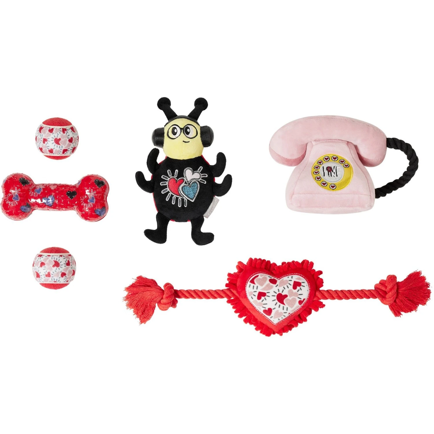 Frisco Valentine Rope, TPR & Plush Variety Pack Dog Toy 3 Frisco Valentine Rope, TPR & Plush Variety Pack Dog Toy