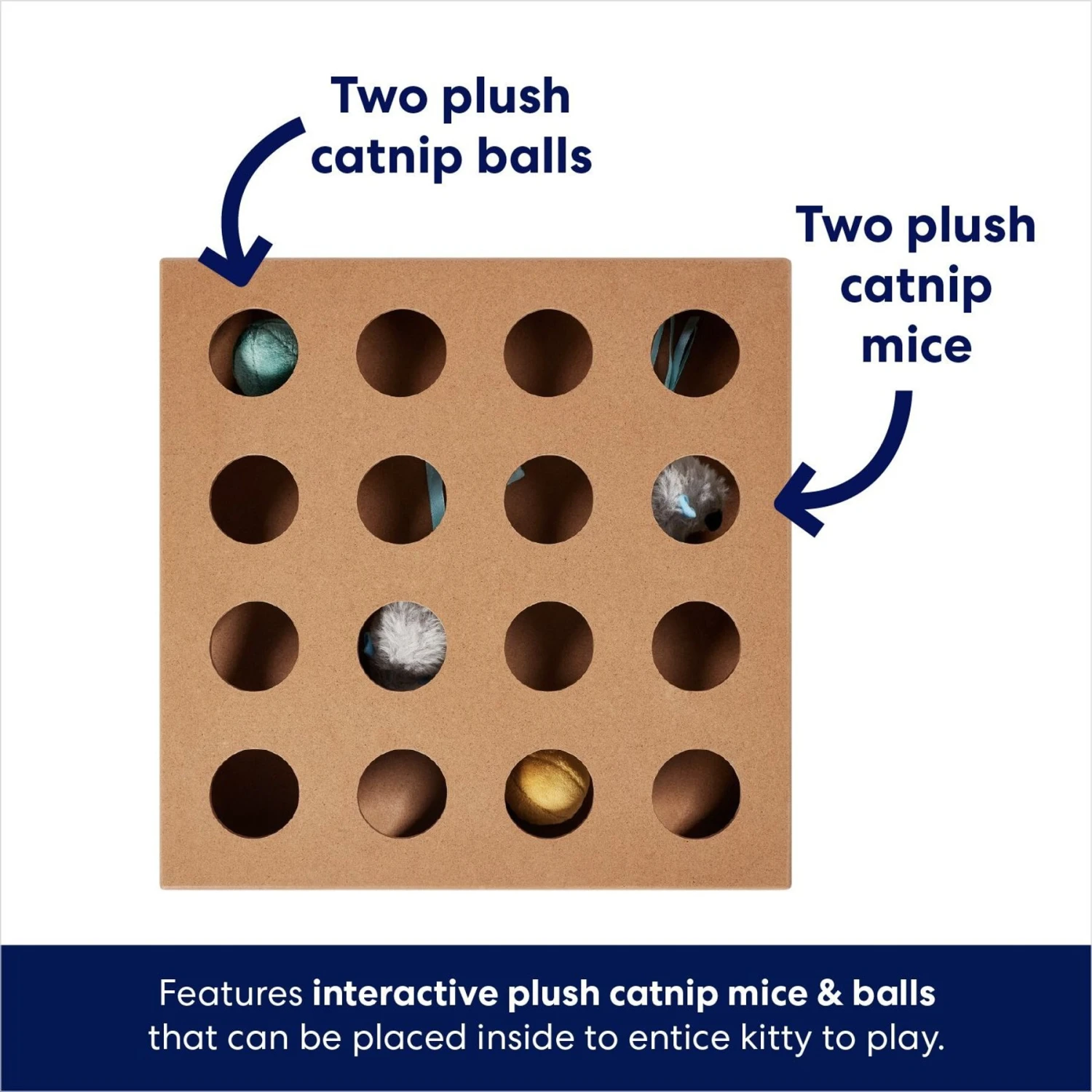 Frisco Interactive Wooden Cat Toy Box With Catnip 5 Frisco Interactive Wooden Cat Toy Box With Catnip - Image 3