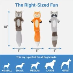 Frisco Forest Friends Stuffing-Free Skinny Plush Squeaky Dog Toy + 3 Items 12 Frisco Forest Friends Stuffing-Free Skinny Plush Squeaky Dog Toy + 3 Items -Pet Toys Store 582478 PT2. AC SS1800 V1658239416