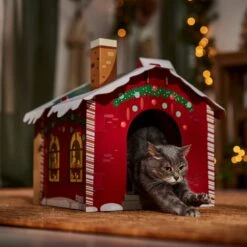 Frisco Holiday Christmas Tree Cardboard Cat House & Frisco Holiday Santa's Workshop Cardboard Cat House -Pet Toys Store 986190 PT8. AC SS1800 V1698258406