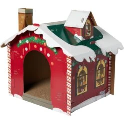 Frisco Holiday Log Cabin Cardboard Cat House & Frisco Holiday Santa's Workshop Cardboard Cat House -Pet Toys Store 986198 PT5. AC SS1800 V1698257790