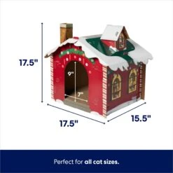 Frisco Holiday Log Cabin Cardboard Cat House & Frisco Holiday Santa's Workshop Cardboard Cat House -Pet Toys Store 986198 PT6. AC SS1800 V1698257736