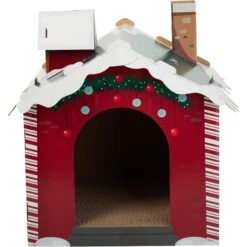 Frisco Holiday Log Cabin Cardboard Cat House & Frisco Holiday Santa's Workshop Cardboard Cat House -Pet Toys Store 986198 PT7. AC SS1800 V1698257790