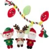 Frisco Holiday Santa's Helpers Plush Squeaky Dog Toy, 3 Count & Frisco Holiday Lights Plush With Rope Squeaky Dog Toy -Pet Toys Store 986206 MAIN. AC SS1800 V1698258117