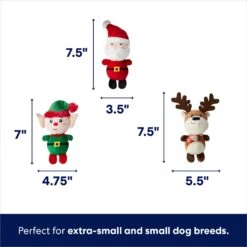 Frisco Holiday Santa's Helpers Plush Squeaky Dog Toy, 3 Count & Frisco Holiday Hot Cocoa Hide & Seek Puzzle Plush Squeaky Dog Toy -Pet Toys Store 986230 PT2. AC SS1800 V1700690565