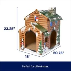 Frisco Holiday Log Cabin Cardboard Cat House & Frisco Holiday Christmas Tree Cardboard Cat House -Pet Toys Store 986238 PT2. AC SS1800 V1698258055