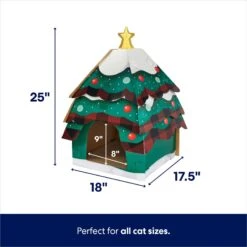 Frisco Holiday Log Cabin Cardboard Cat House & Frisco Holiday Christmas Tree Cardboard Cat House -Pet Toys Store 986238 PT6. AC SS1800 V1698258344