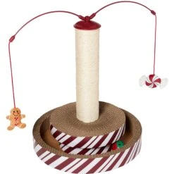 Frisco Holiday Santa Hat & Mistletoe Cat Tracks Cat Toy & Frisco Holiday Gingerbread Interactive Cat Scratcher Cat Toy With Catnip -Pet Toys Store 986246 PT5. AC SS1800 V1698258405